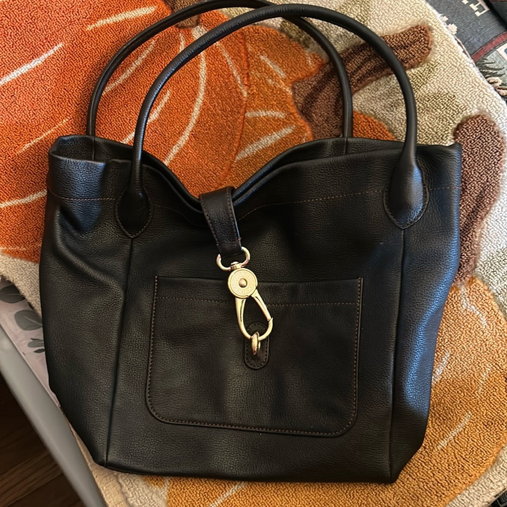 Black Leather Tote Bag
